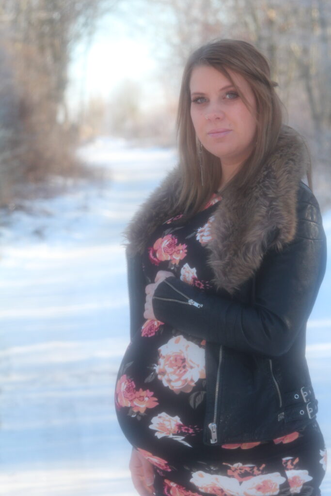 vinterporträtt gravid